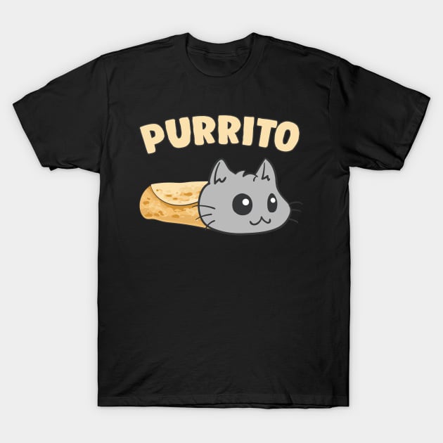 Kawaii Purrito Funny Kitty Cat Burrito Food Lover T-Shirt by Blink_Imprints10